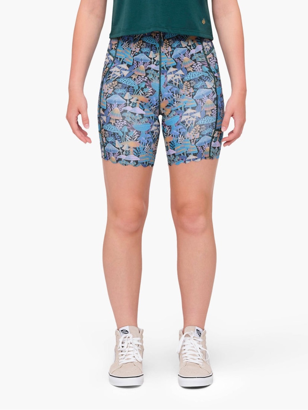 Shredly blue Patterned Bike Shorts Set